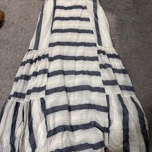 Millibon White and Gray Smocked Dress